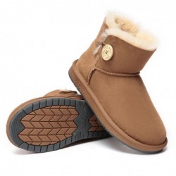 UGG-Stiefel mit Mini-Knopf Kastanie