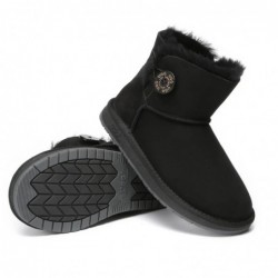 UGG-Stiefel mit Mini-Knopf Schwarz