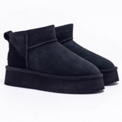 UGG-Stiefel mit ultra-minimaler Plateausohle Schwarz