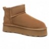 Hochwertige Mini-UGG-Stiefel mit Plateausohle Kastanie