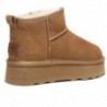 Hochwertige Mini-UGG-Stiefel mit Plateausohle Kastanie