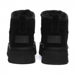 Hochwertige Mini-UGG-Stiefel mit Plateausohle Schwarz