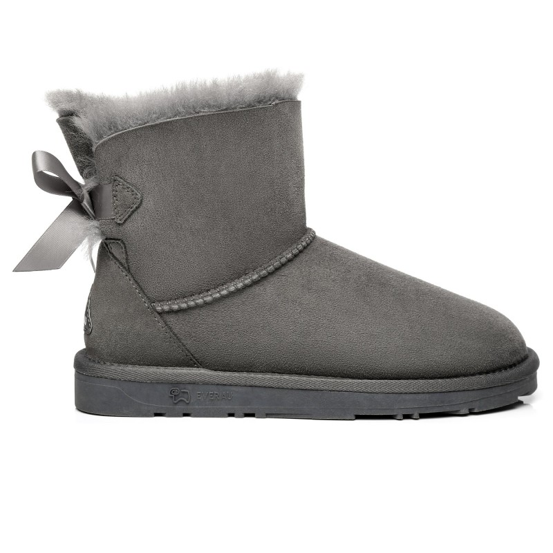 UGG-Stiefel mit Mini-Schleife auf der Rückseite Grau