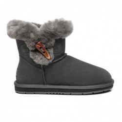 UGG Stiefel mit einzelnem Hai-Knopf Grau