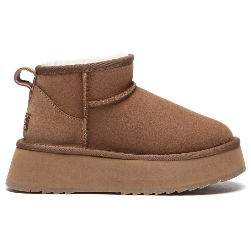 Hochwertige UGG-Stiefel mit Ultra-Mini-Plateau Kastanie