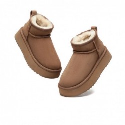 Hochwertige UGG-Stiefel mit Ultra-Mini-Plateau Kastanie