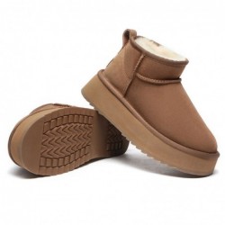 Hochwertige UGG-Stiefel mit Ultra-Mini-Plateau Kastanie