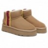 Haselnussbraune Mini-UGG-Stiefel mit Plateausohle Kastanie