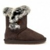 Kurze UGG-Stiefel mit Pelzknöpfen Schokolade