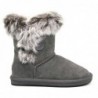 Kurze UGG-Stiefel mit Pelzknöpfen Grau