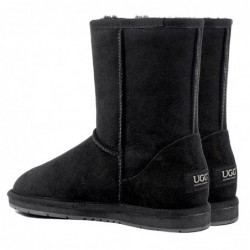 Kurze, klassische UGG-Stiefel aus hochwertigem Wildleder,Schwarz