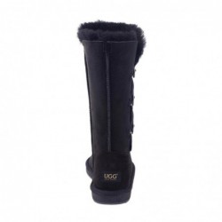 UGG Premium Classic Tall Stiefel mit 3 Knöpfen Schwarz