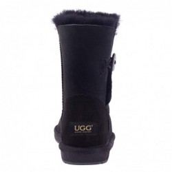 UGG Premium kurze klassische 1-Knopf-Stiefel Schwarz