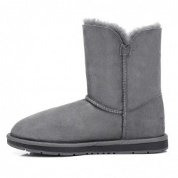 Klassische kurze 1-Knopf-UGG-Stiefel Grau