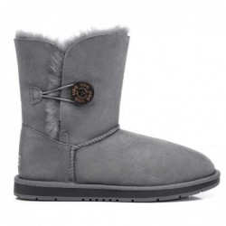 Klassische kurze 1-Knopf-UGG-Stiefel Grau