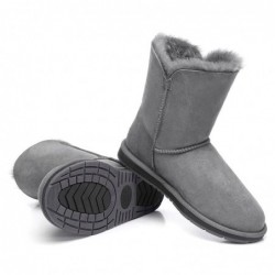 Klassische kurze 1-Knopf-UGG-Stiefel Grau