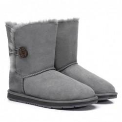 Klassische kurze 1-Knopf-UGG-Stiefel Grau