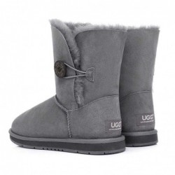 Klassische kurze 1-Knopf-UGG-Stiefel Grau