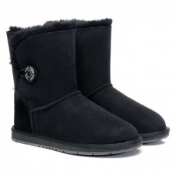 Klassische kurze 1-Knopf-UGG-Stiefel Schwarz