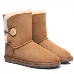 Klassische kurze 1-Knopf-UGG-Stiefel Kastanie